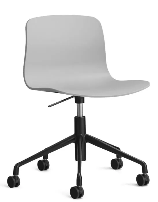 Express Levering HAY About a Chair AAC50 gasveer bureaustoel - zwart onderstel-Concrete grey