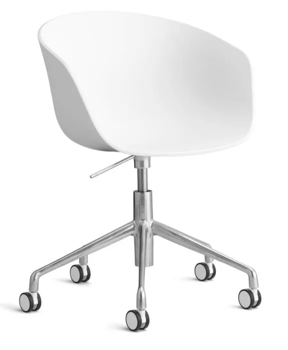 HAY About a Chair AAC52 gasveer bureaustoel - Chrome onderstel-White Gereduceerde Prijs