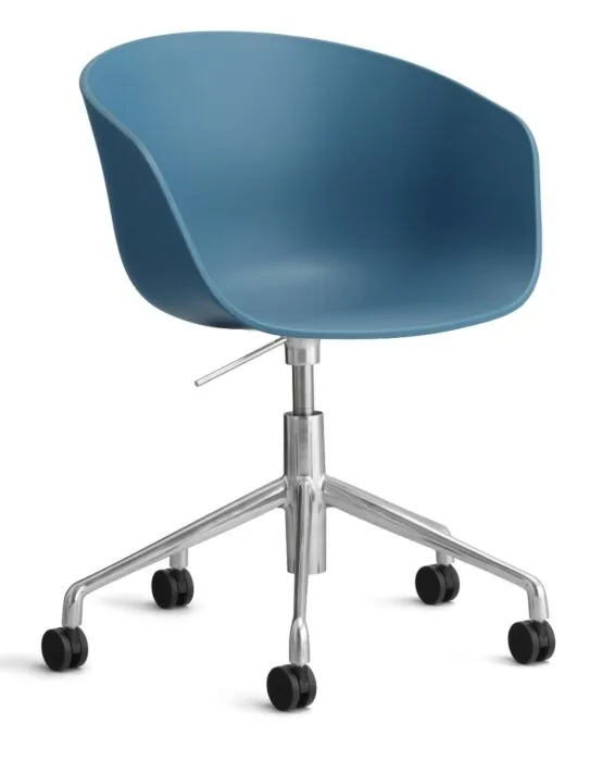 Bestel Nu HAY About a Chair AAC52 gasveer bureaustoel - Chrome onderstel-Azure blue
