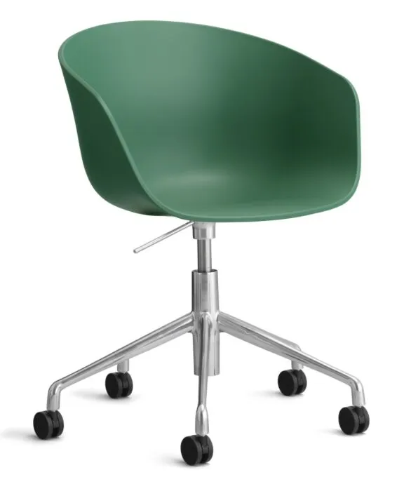HAY About a Chair AAC52 gasveer bureaustoel - Chrome onderstel-Teal Green Hete Deal