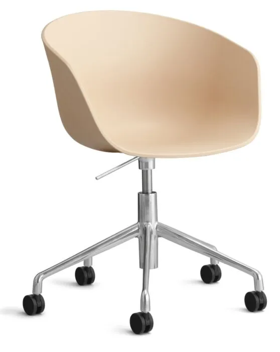 HAY About a Chair AAC52 gasveer bureaustoel - Chrome onderstel-Pale Peach Aanbieding