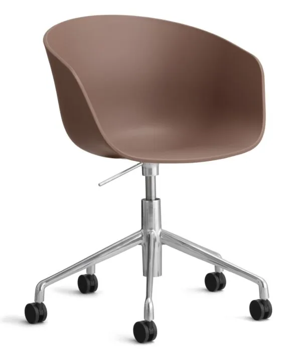 HAY About a Chair AAC52 gasveer bureaustoel - Chrome onderstel-Soft Brick Koopje