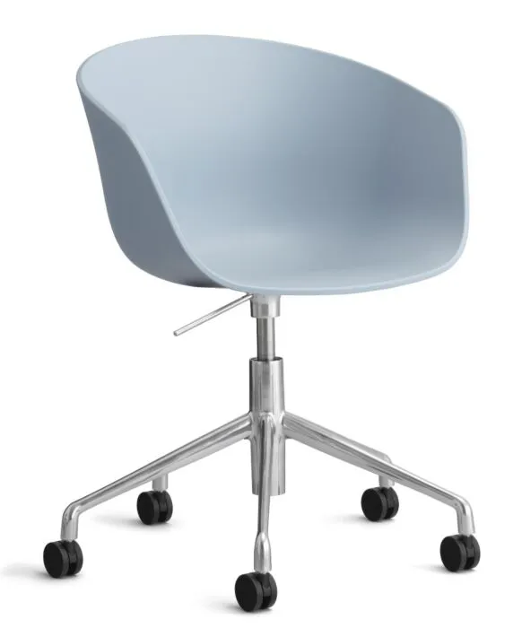 HAY About a Chair AAC52 gasveer bureaustoel - Chrome onderstel-Slate Blue Koop Online