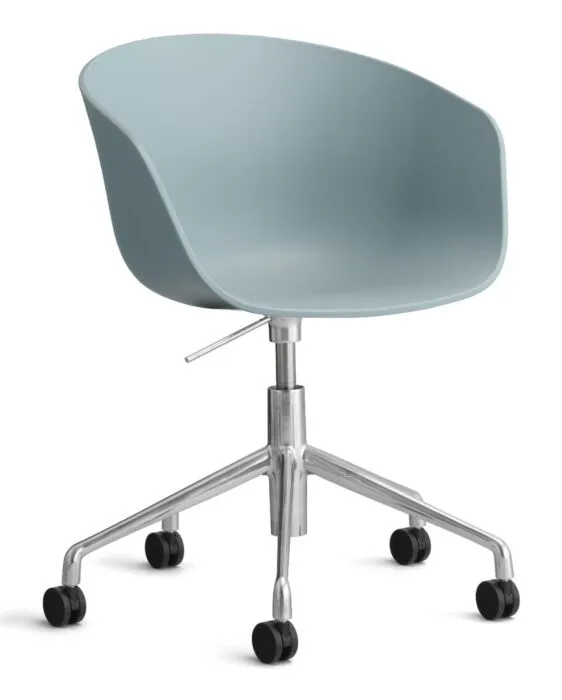 Goedkoop HAY About a Chair AAC52 gasveer bureaustoel - Chrome onderstel-Dusty blue
