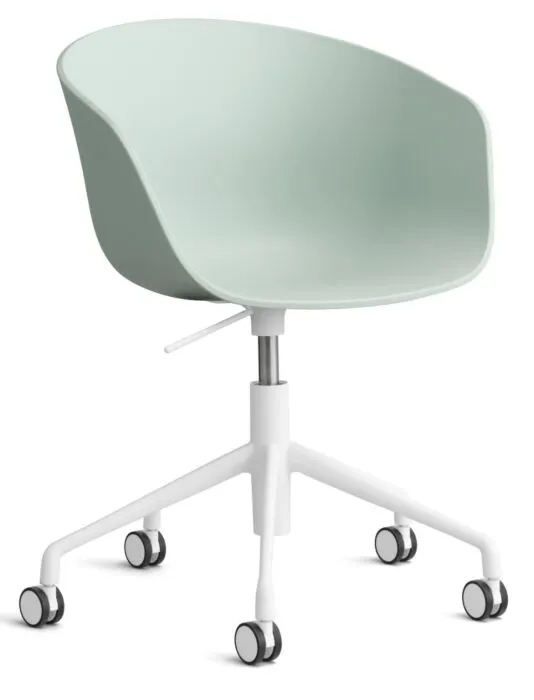 HAY About a Chair AAC52 gasveer bureaustoel - Wit onderstel-Dusty Mint Gratis Retour
