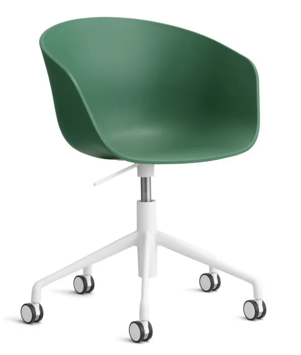 Korting HAY About a Chair AAC52 gasveer bureaustoel - Wit onderstel-Teal Green