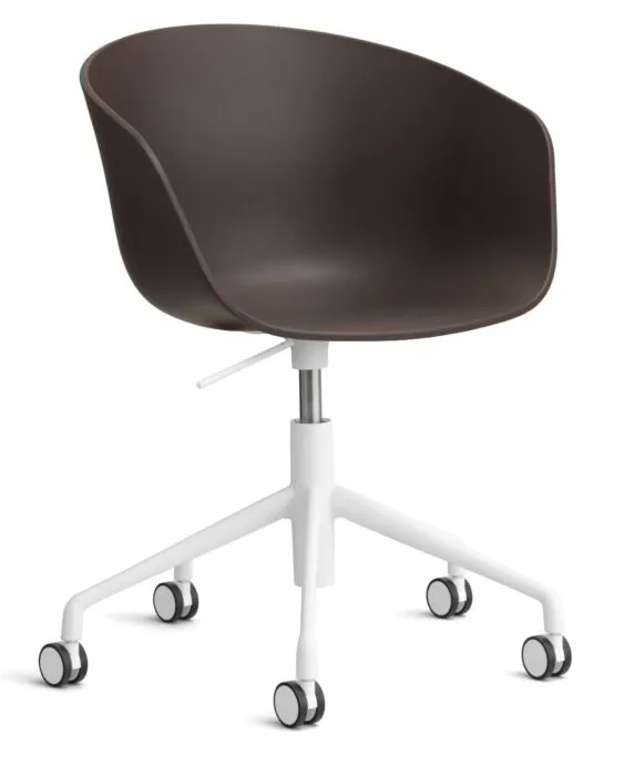 Exclusieve Aanbieding HAY About a Chair AAC52 gasveer bureaustoel - Wit onderstel-Raisin