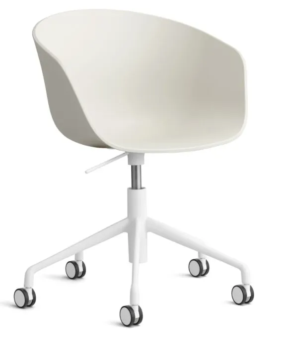Weekendaanbieding HAY About a Chair AAC52 gasveer bureaustoel - Wit onderstel-Melange Cream