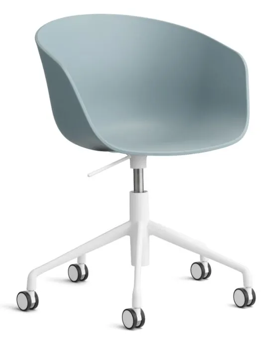 HAY About a Chair AAC52 gasveer bureaustoel - Wit onderstel-Dusty blue Koop Online