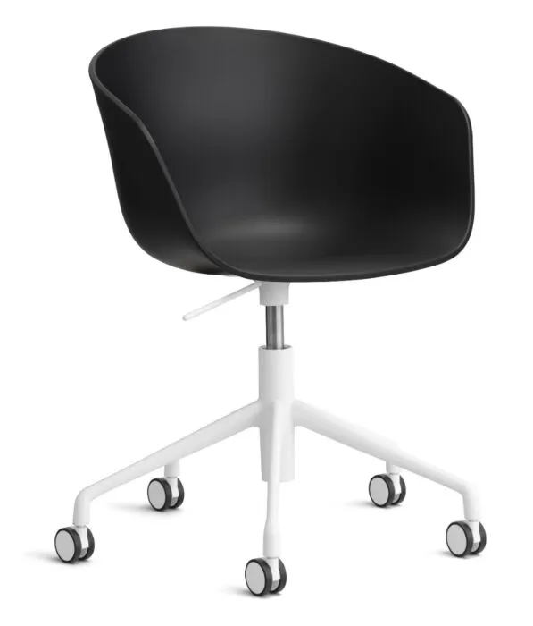 Goedkoop HAY About a Chair AAC52 gasveer bureaustoel - Wit onderstel-Black