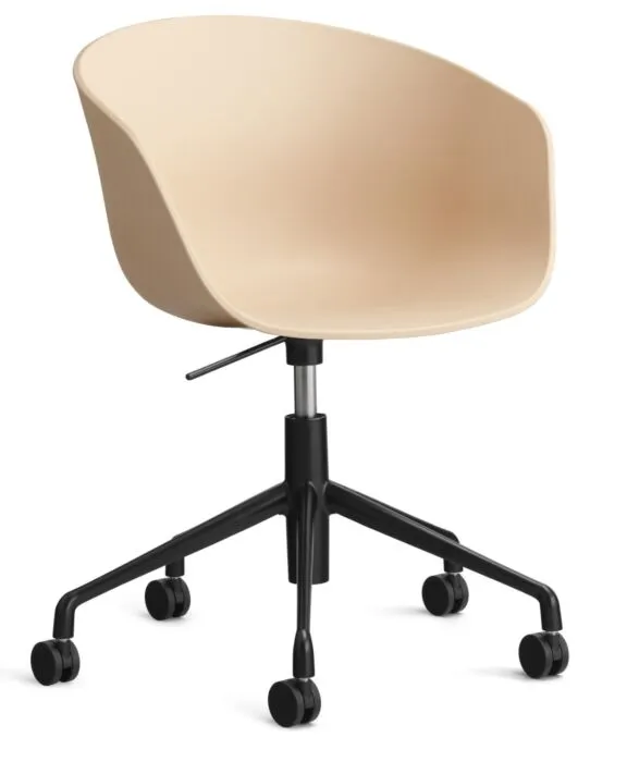 HAY About a Chair AAC52 gasveer bureaustoel - Zwart onderstel-Pale Peach Korting