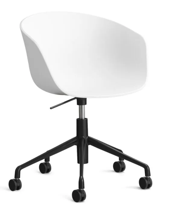 HAY About a Chair AAC52 gasveer bureaustoel - Zwart onderstel-White Gereduceerde Prijs