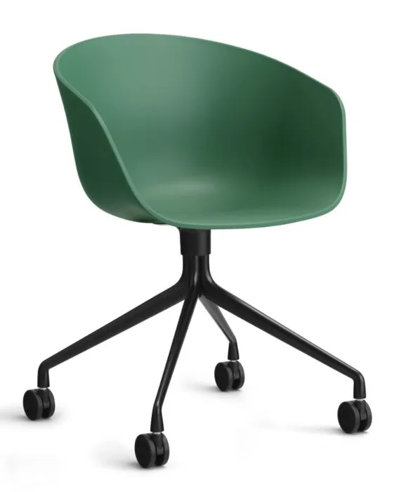 Bestseller HAY About a Chair AAC24 bureaustoel - Zwart onderstel-Teal Green