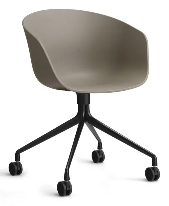 HAY About a Chair AAC24 bureaustoel - Zwart onderstel-Khaki Tijdelijk Beschikbaar