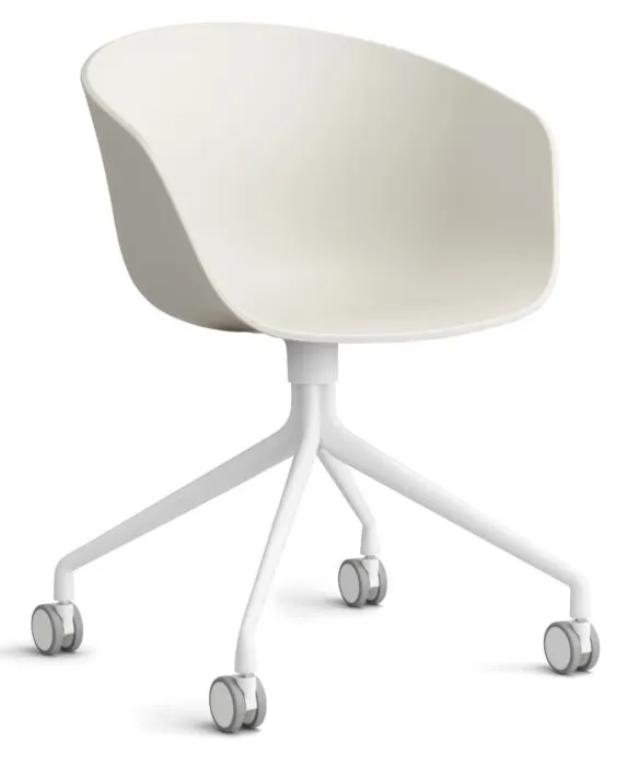 HAY About a Chair AAC24 bureaustoel - Wit onderstel-Melange Cream Shop Nu