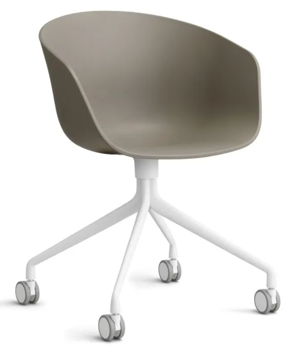 HAY About a Chair AAC24 bureaustoel - Wit onderstel-Khaki Veilige Betaling