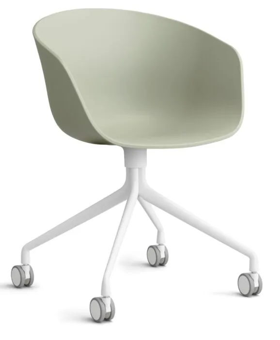 Direct Beschikbaar HAY About a Chair AAC24 bureaustoel - Wit onderstel-Pastel green