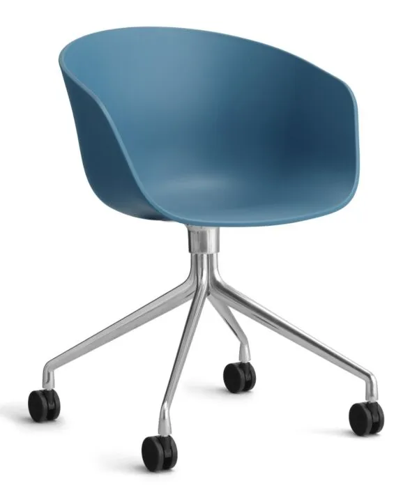 HAY About a Chair AAC24 bureaustoel - Chrome onderstel-Azure blue Hete Deal