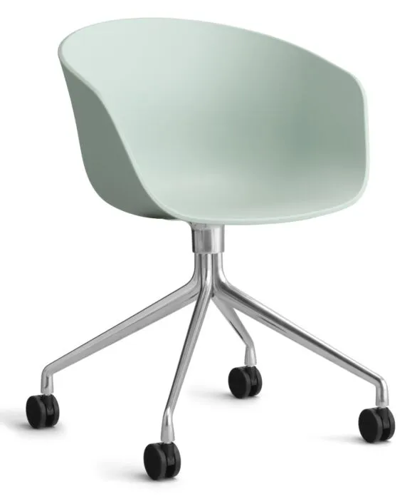 Direct Verzonden HAY About a Chair AAC24 bureaustoel - Chrome onderstel-Dusty Mint