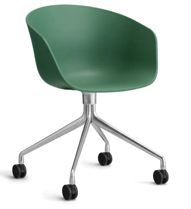 Koopje HAY About a Chair AAC24 bureaustoel - Chrome onderstel-Teal Green