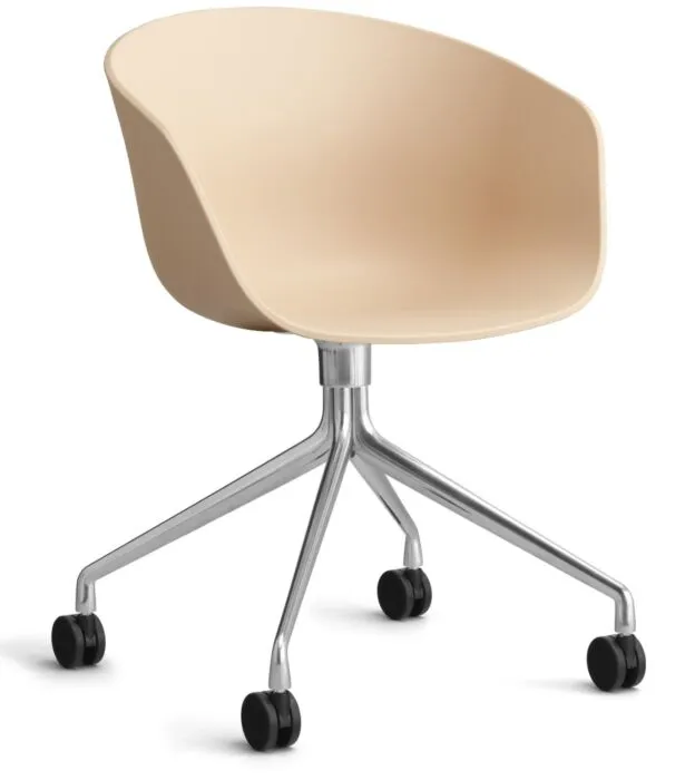 Speciale Aanbieding HAY About a Chair AAC24 bureaustoel - Chrome onderstel-Pale Peach