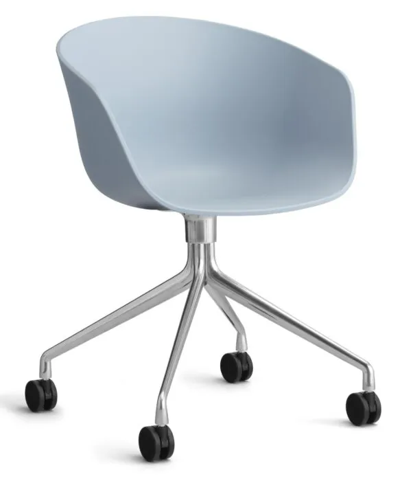 HAY About a Chair AAC24 bureaustoel - Chrome onderstel-Slate Blue Laatste Versie