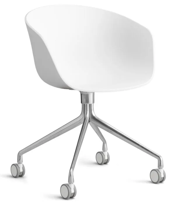 Lage Prijs HAY About a Chair AAC24 bureaustoel - Chrome onderstel-White