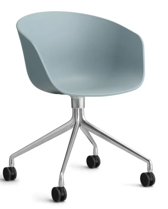 HAY About a Chair AAC24 bureaustoel - Chrome onderstel-Dusty blue Fabrieksprijs