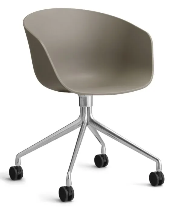 Laatste Versie HAY About a Chair AAC24 bureaustoel - Chrome onderstel-Khaki