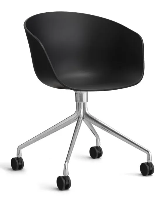 Weekendaanbieding HAY About a Chair AAC24 bureaustoel - Chrome onderstel-Black