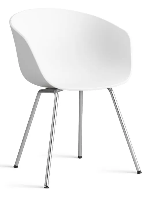 Premium HAY About a Chair AAC26 - chrome onderstel-White