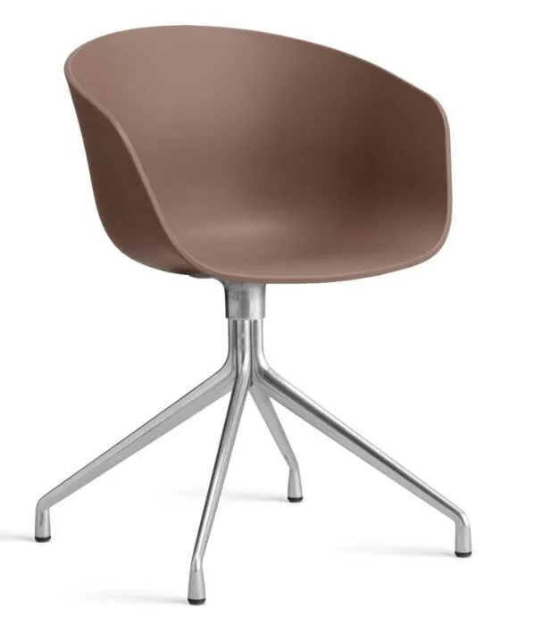 HAY About a Chair AAC20 chroom onderstel stoel-Soft Brick Op = Op