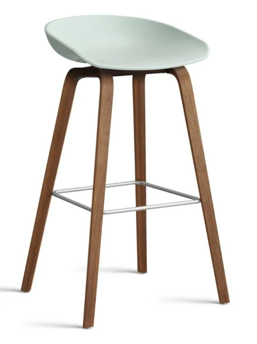 Actieprijs HAY About a Stool AAS32 barkruk Walnoot onderstel-Zithoogte 75 cm-Dusty Mint