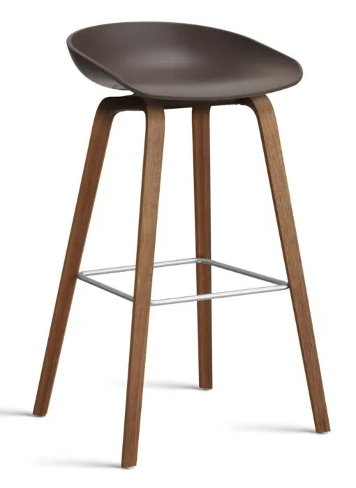 Direct Verzonden HAY About a Stool AAS32 barkruk Walnoot onderstel-Zithoogte 75 cm-Raisin
