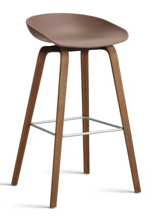 HAY About a Stool AAS32 barkruk Walnoot onderstel-Zithoogte 75 cm-Soft Brick Veilige Betaling