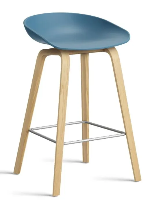 HAY About a Stool AAS32 barkruk mat gelakt onderstel-Zithoogte 65 cm-Azure blue Uitverkoop