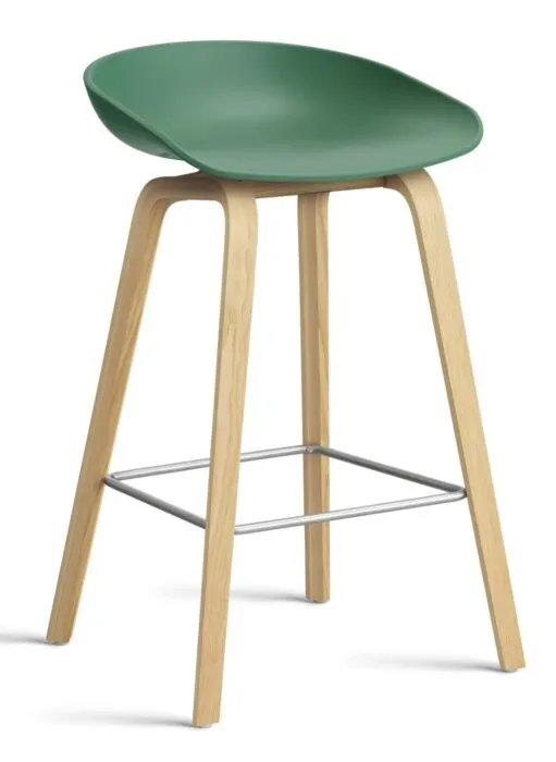 HAY About a Stool AAS32 barkruk mat gelakt onderstel-Zithoogte 65 cm-Teal Green Goedkoop