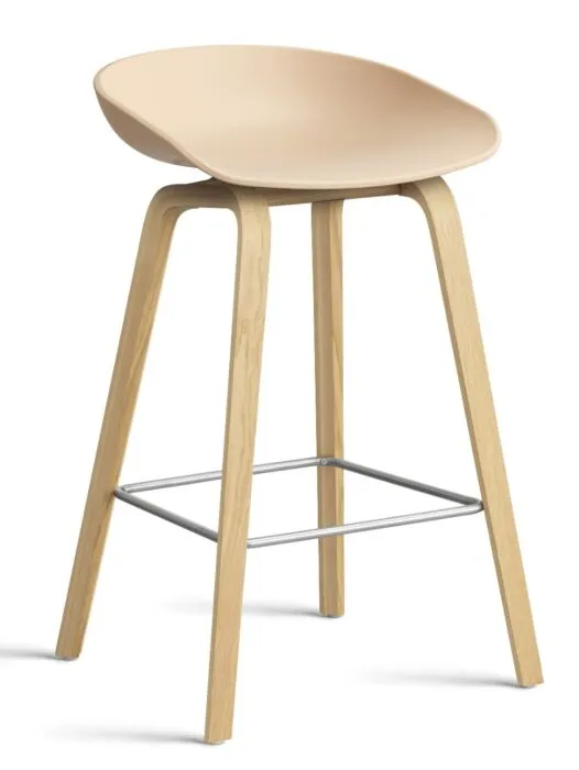 Favoriet HAY About a Stool AAS32 barkruk mat gelakt onderstel-Zithoogte 65 cm-Pale Peach