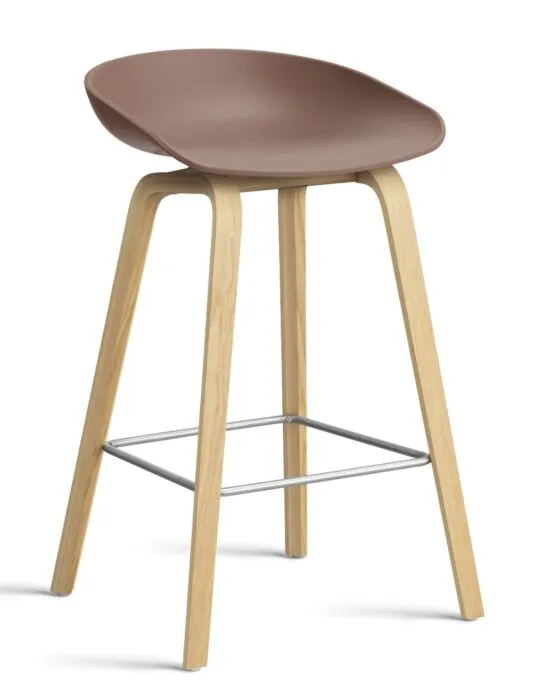HAY About a Stool AAS32 barkruk mat gelakt onderstel-Zithoogte 65 cm-Soft Brick Express Levering
