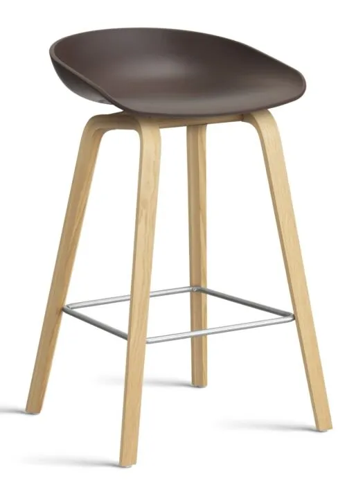 Tijdelijk Beschikbaar HAY About a Stool AAS32 barkruk mat gelakt onderstel-Zithoogte 65 cm-Raisin