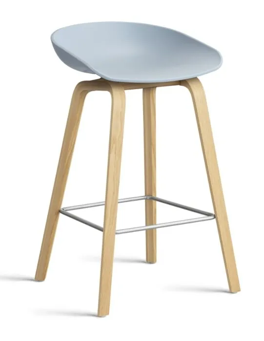 Weekendaanbieding HAY About a Stool AAS32 barkruk mat gelakt onderstel-Zithoogte 65 cm-Slate Blue