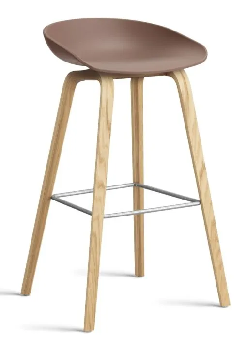 HAY About a Stool AAS32 barkruk mat gelakt onderstel-Zithoogte 75 cm-Soft Brick Betrouwbaar