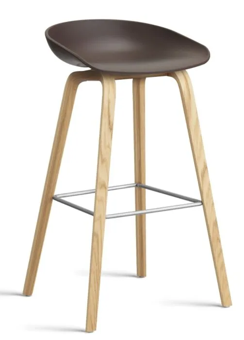 Laatste Versie HAY About a Stool AAS32 barkruk mat gelakt onderstel-Zithoogte 75 cm-Raisin