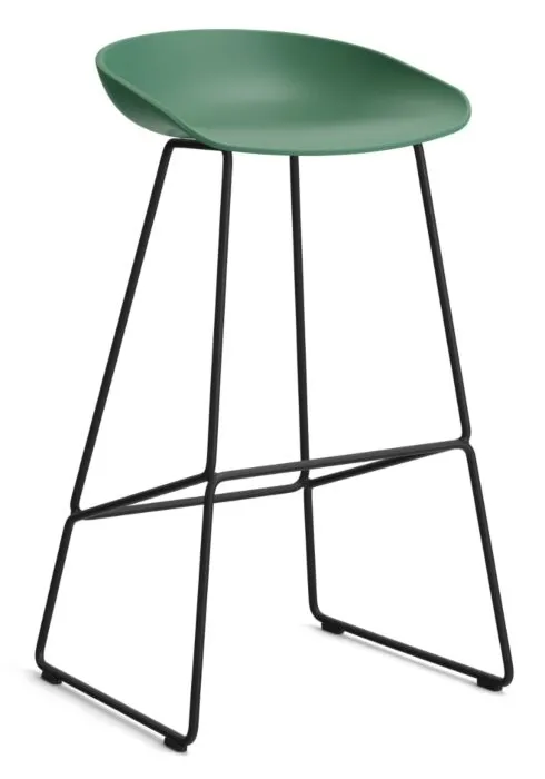 HAY About a Stool AAS38 barkruk zwart onderstel-Zithoogte 75 cm-Teal Green Direct Beschikbaar