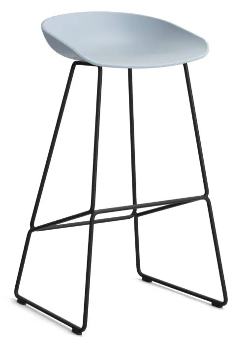 HAY About a Stool AAS38 barkruk zwart onderstel-Zithoogte 75 cm-Slate Blue Korting