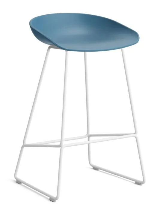 HAY About a Stool AAS38 barkruk wit onderstel-Zithoogte 65 cm-Azure blue Koop Vandaag