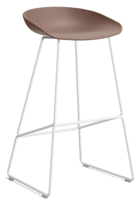 HAY About a Stool AAS38 barkruk wit onderstel-Zithoogte 75 cm-Soft Brick Seizoensaanbieding