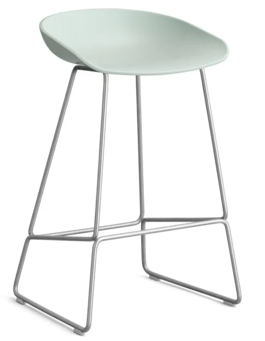 Voordeelprijs HAY About a Stool AAS38 barkruk RVS onderstel-Zithoogte 65 cm-Dusty Mint