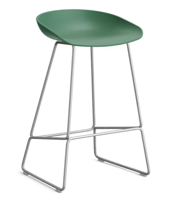 HAY About a Stool AAS38 barkruk RVS onderstel-Zithoogte 65 cm-Teal Green Lage Prijs