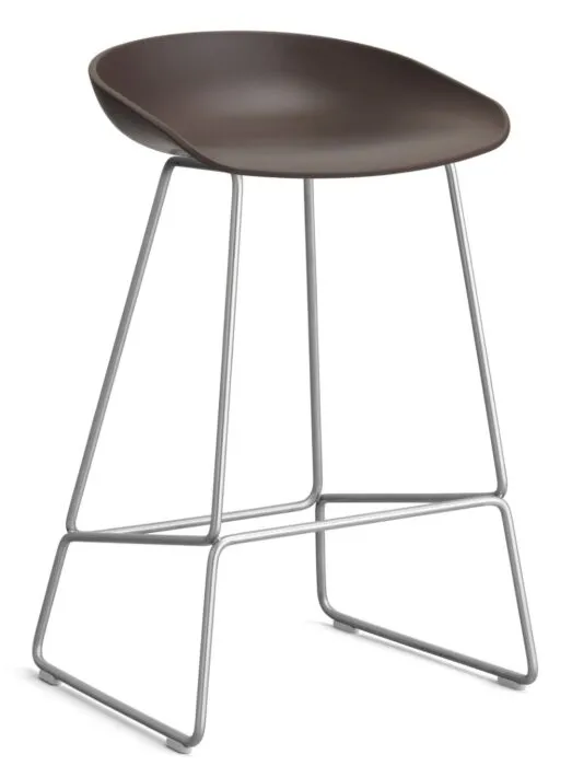 HAY About a Stool AAS38 barkruk RVS onderstel-Zithoogte 65 cm-Raisin Uitverkoop